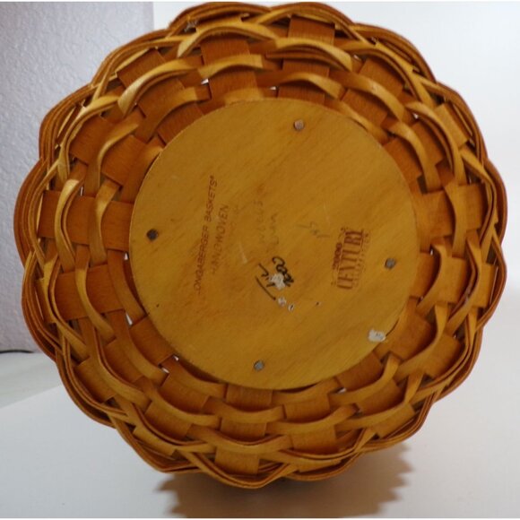 Longaberger 2000 October Fields Basket Handcrafted Wooden Lid Leaf design Fall - Picture 7 of 14